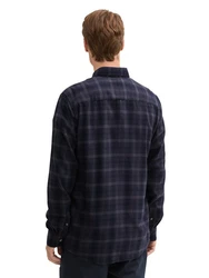 TOM TAILOR Kurzarmshirt Regular Fit Hemd Blau/Hellblau/Dunkelblau/Grau