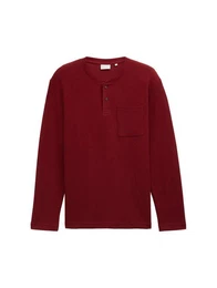 Kurzarmshirt Langarmshirt Henley - Regular Fit
