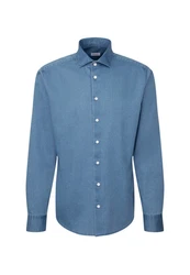 seidensticker Langarmhemd Regular-Fit Jeanshemd Dunkelblau/Blau/Hellblau