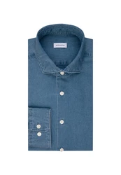 seidensticker Langarmhemd Regular-Fit Jeanshemd Dunkelblau/Blau/Hellblau