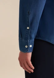 seidensticker Langarmhemd Regular-Fit Jeanshemd Jeansblau