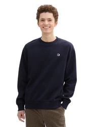 TOM TAILOR Denim Sweatshirt  Khaki/Dunkelblau/Beige