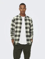 ONLY & SONS Karohemd ONSGUDMUND LS CHECKED SHIRT (4628) Dunkelgrün/Grün