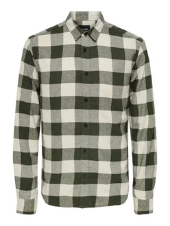 ONLY & SONS Karohemd ONSGUDMUND LS CHECKED SHIRT (4628) Dunkelgrün/Grün