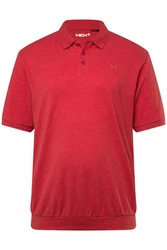 Men Plus Poloshirt Bauchfit Basic Piqu Halbarm Rot/Dunkelrot