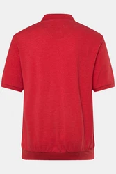 Men Plus Poloshirt Bauchfit Basic Piqu Halbarm Rot/Dunkelrot