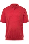 Men Plus Poloshirt Bauchfit Basic Piqu Halbarm Rot/Dunkelrot