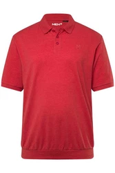 Men Plus Poloshirt Bauchfit Basic Piqu Halbarm Rot/Dunkelrot