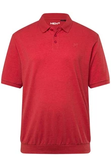 Men Plus Poloshirt Bauchfit Basic Piqu Halbarm Rot/Dunkelrot