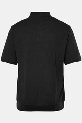 Men Plus Poloshirt Bauchfit Basic Piqu Halbarm Dunkelgrau/Grau/Rot