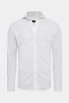 Van Laack Langarmhemd Tailor-Fit Jersey Hemd PER-L Weiß/Creme/Grau