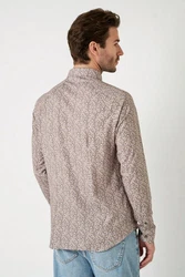 DESOTO Langarmhemd Slim-Fit Hemd Lila/Rot/Beige/Rosa