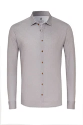 DESOTO Langarmhemd Slim-Fit Hemd Lila/Beige/Grau/Braun/Khaki