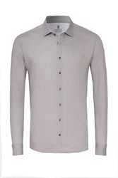 DESOTO Langarmhemd Slim-Fit Hemd Lila/Beige/Grau/Braun/Khaki