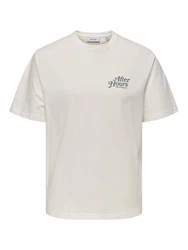 ONLY & SONS Kurzarmshirt T-Shirt Bowen Comfort Fit Khaki/Creme/Grau/Beige/Weiß