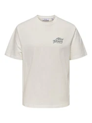 ONLY & SONS Kurzarmshirt T-Shirt Bowen Comfort Fit Khaki/Creme/Grau/Beige/Weiß