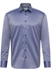 Eterna Langarmhemd Luxury Modern Fit Dunkelblau/Blau/Hellblau/Grau