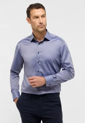 Eterna Langarmhemd Luxury Modern Fit Dunkelblau/Blau/Hellblau/Grau