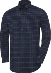 HENSON&HENSON Flanellhemd Dunkelblau/Blau/Hellblau/Lila