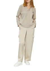 s.Oliver BLACK LABEL Strickpullover Kapuzenshirt Regular Fit Khaki/Braun/Beige