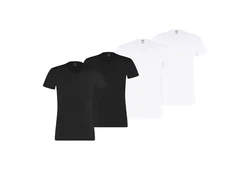 PUMA T-Shirt Herren Basic V-Neck Weiß/Schwarz/Dunkelblau