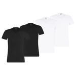 PUMA T-Shirt Herren Basic V-Neck Weiß/Schwarz/Dunkelblau