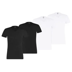 PUMA T-Shirt Herren Basic V-Neck Weiß/Schwarz/Dunkelblau