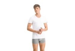 PUMA T-Shirt Herren Basic V-Neck Weiß/Schwarz