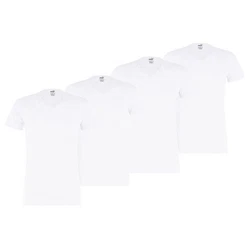 PUMA T-Shirt Herren Basic V-Neck Weiß/Schwarz