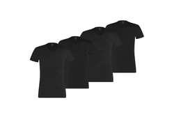 PUMA T-Shirt Herren Basic V-Neck Schwarz/Dunkelblau