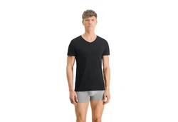 PUMA T-Shirt Herren Basic V-Neck Schwarz/Dunkelblau