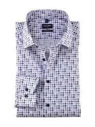 Langarmhemd Modern-Fit Businesshemd mit Print - Modern Fit