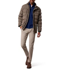 Pierre Cardin Steppweste Strickjacke mit Stehkragen Regular Fit Dunkelblau/Blau/Hellblau