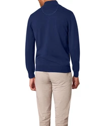 Pierre Cardin Steppweste Strickjacke mit Stehkragen Regular Fit Dunkelblau/Blau/Hellblau