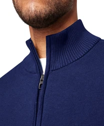 Pierre Cardin Steppweste Strickjacke mit Stehkragen Regular Fit Dunkelblau/Blau/Hellblau