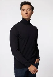 Roy Robson Rollkragenpullover HERREN-PULLOVER 1/1 ARM DUNKELBLAU