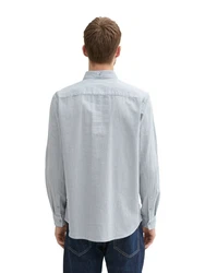 TOM TAILOR Kurzarmshirt Regular-Fit Hemd Grau/Hellblau/Blau