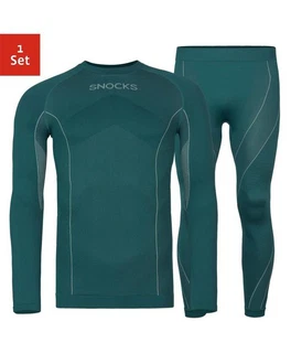 SNOCKS Thermounterhemd Thermounterwäsche Herren Grün/Dunkelgrün/Türkis SNOCKS Thermounterhemd Thermounterwäsche Herren Grün/Dunkelgrün/Türkis