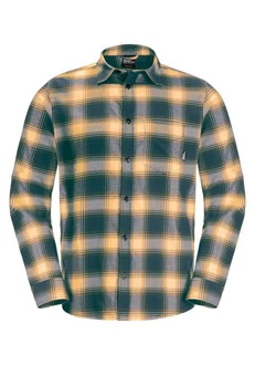 Jack Wolfskin Flanellhemd WANDERWEG SHIRT Gelb/Grün/Dunkelgrün/Braun