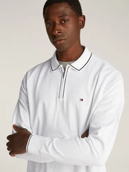Tommy Hilfiger Poloshirt LS ZIP RWB DETAIL REG POLO burgunder/schwarz/weiß