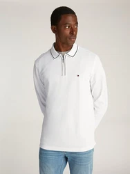 Tommy Hilfiger Poloshirt LS ZIP RWB DETAIL REG POLO burgunder/schwarz/weiß