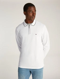 Tommy Hilfiger Poloshirt LS ZIP RWB DETAIL REG POLO Tommy Hilfiger Poloshirt LS ZIP RWB DETAIL REG POLO