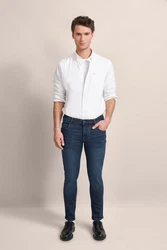bugatti 5-Pocket-Jeans Dunkelblau/Blau