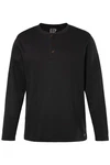 JP1880 T-Shirt Henley Langarm Piqu (JP1880) Schwarz