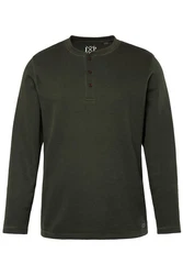 JP1880 T-Shirt Henley Langarm Piqu (JP1880) Dunkelgrün/Grün
