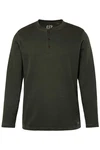 JP1880 T-Shirt Henley Langarm Piqu (JP1880) Dunkelgrün/Grün