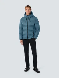 NO EXCESS Jacke Hooded Short Fit Padded Hellblau/Blau/Grau/Türkis