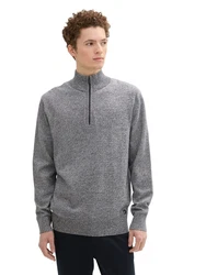 TOM TAILOR Denim Troyer Strickpullover Regular Fit 