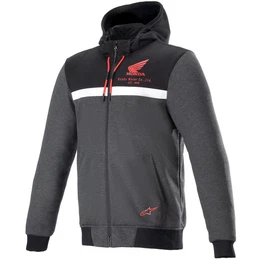 Motorradjacke Honda Chrome Street Hoodie schwarz / melange / rot