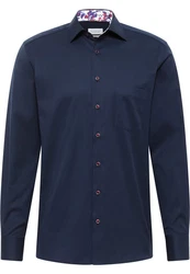 Eterna Langarmhemd MODERN FIT Dunkelblau/Hellblau